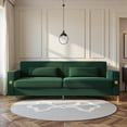 thumbnail image 2 of Luxury Velvet Sofa with Gold Accents - Modern 3-Seat Couch with Plush Cushions, Perfect for Living Room and Office Decor (Green), 2 of 11