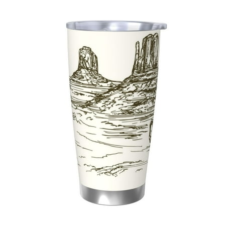 

Junzan Wild West Desert With Cowboy for 20oz Stainless Steel Insulated Car Cup with Spillproof Lid - Insulated Coffee Mug Thermal Cup-Without Straw