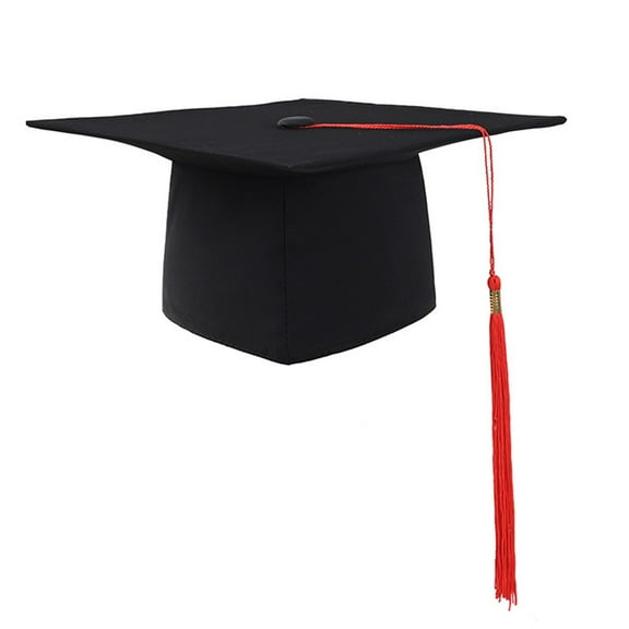 Pebbuoy Bachelor Cap with Tassels Flat Top Wide Brim Graduation Hat Men Women Schools Graduation Ceremonies Bachelor Hat