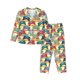 thumbnail image 1 of Fotbe Retro With Joysticks Conjunto de Pijama de Manga Larga para Mujer con Estampado, Ropa de Dormir de 2 Piezas, Conjunto de Casa Suave y Cómodo con Bolsillos-Small, 1 of 7