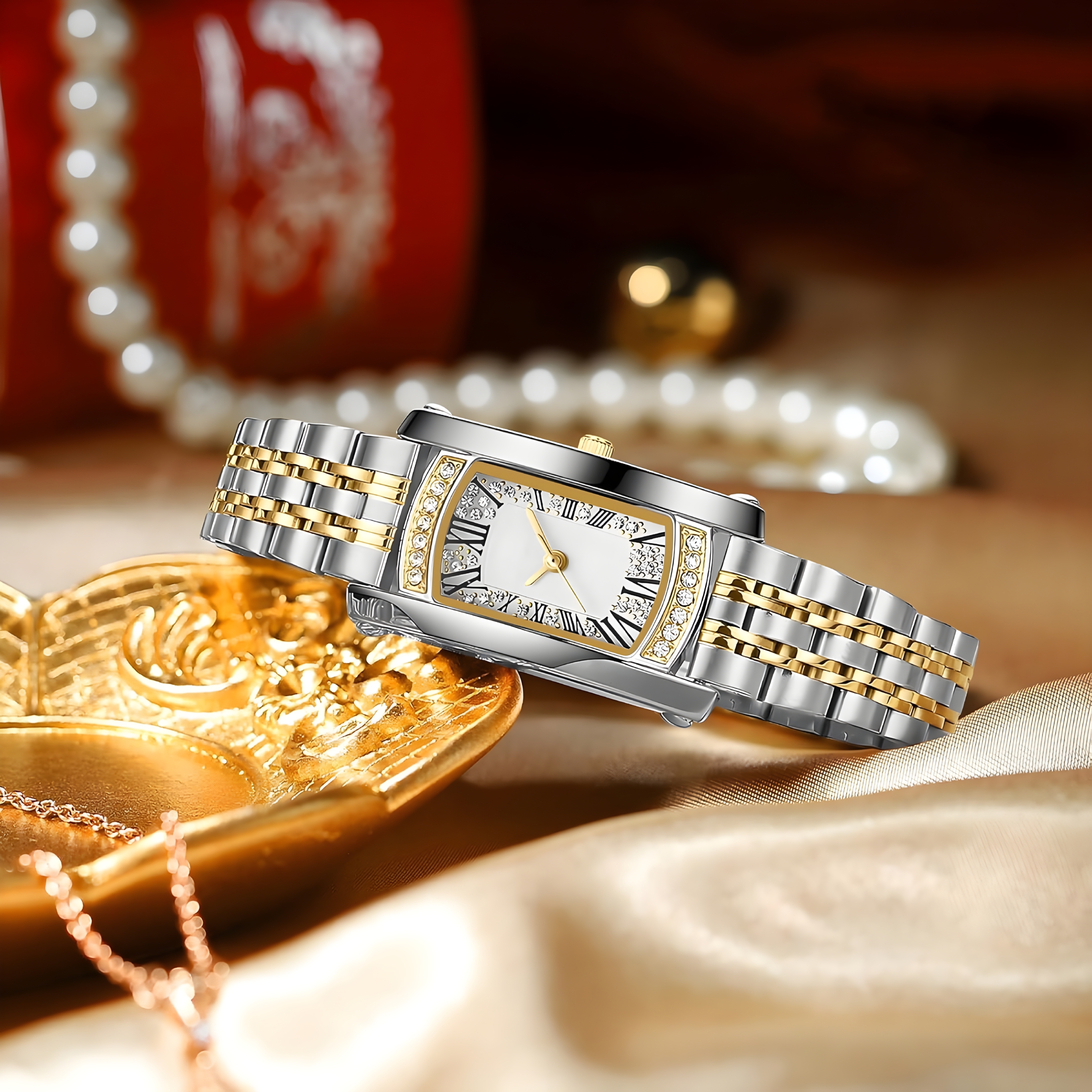 DESIGNICE Watches Women with Date Silver Stainless Steel Luxury Ladies Watches with Small Wrists Diamond for Women Waterproof Elegant Dress Quartz Analog Women's Wrist Watches