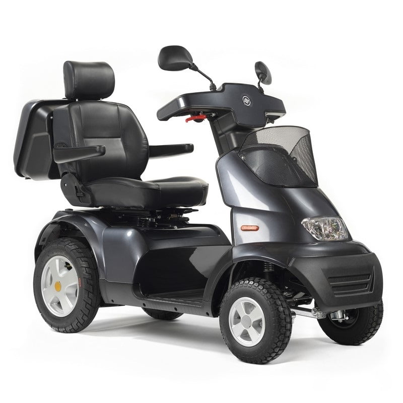 Afiscooter S4 4 Wheel Mobility Scooters with 33 inch Wide Seat, Gray