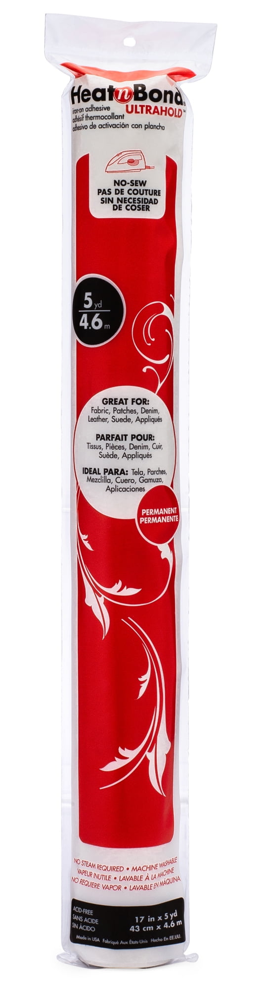 HeatnBond UltraHold Iron-on Adhesive for Fabrics, 17 Inch x 5 Yards