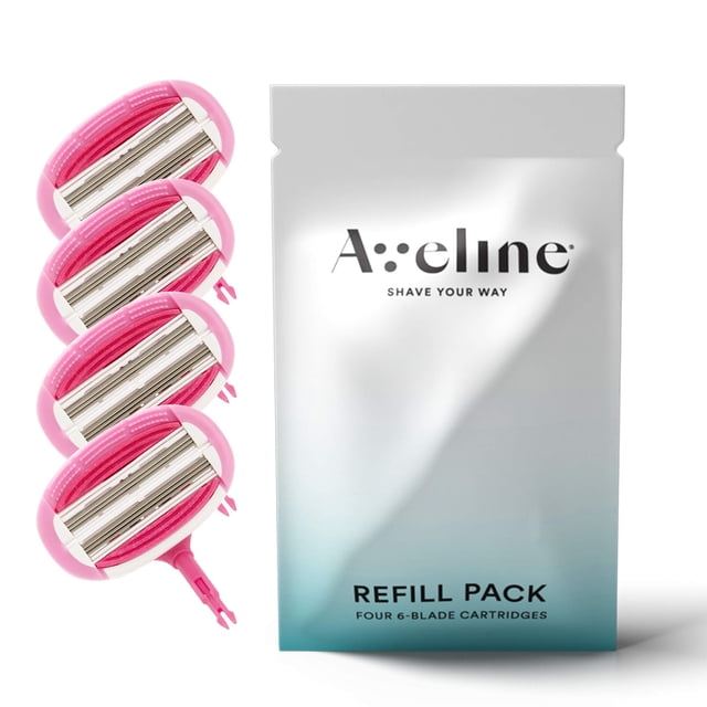 Aveline Smooth Razor Blade Refill Cartuchos de 6 hojas para un afeitado apurado sin tirones, enrojecimiento o quemaduras de afeitar, para pieles sensibles (4 recambios)