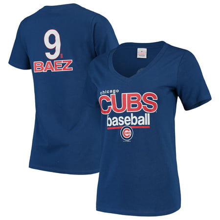 Javier Baez Chicago Cubs 5th & Ocean by New Era Women's Baby Jersey Flipped Number & Name V-Neck T-Shirt -