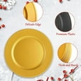 thumbnail image 4 of Lot de 50 Assiettes Rondes en Plastique de 13 Pouces avec Rebord Perlé - Assiettes de Service Rechargeables Réutilisables pour Décoration de Table de Mariage et de Fête (Or), 4 of 6