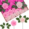 thumbnail image 1 of Flores artificiales InnoGear, 100 unidades, rosas de espuma rosa, 1 of 7