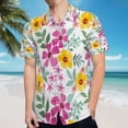thumbnail image 5 of High Quality Hawaiian Shirts for Men Short Sleeve Aloha Beach Shirt Floral Summer Casual Button Down Shirts Blouses KF2CME, 5 of 7