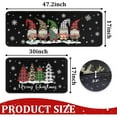 thumbnail image 2 of Christmas Gnomes Black Kitchen Rugs and Mats Set of 2, Winter Holiday Party Low-Profile Floor Mat Decorations for Home Kitchen 17"x47"+17"x30", 2 of 6