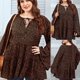 thumbnail image 2 of Breathable Women Long Sleeve Bohemian Style V Neck Oversize Evening Party Dress Floral Print Ladies Wedding Dress Black chrysanthemum 4, 2 of 4
