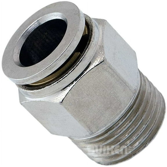 Vixen Air 3/8" NPT Male Push to Connect (PTC) Straight Pneumatic Fitting for 3/8" OD Hose VXA7383