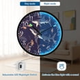 thumbnail image 5 of Voice Activated Clock with Glow Light 12 Inch Large Silent Wall Clock Battery Operated for Home Decor Sharks and Fish Pattern, 5 of 8