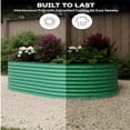 thumbnail image 3 of Bingirl 8ft x 4ft x 2ft Oval Raised Garden Bed, 0.6mm Galvanized Color Steel Planter Box, Green, 3 of 7