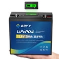 thumbnail image 1 of Batería para Auto ERYY 12V 30Ah LiFePO4 con BMS de 30A y Pantalla LCD, 1 of 9
