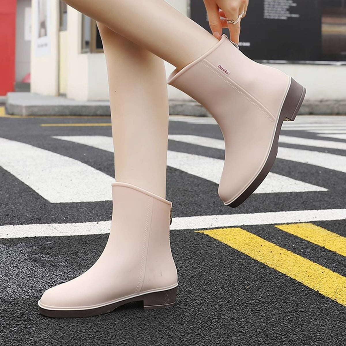 AUXDIQ Rain Shoes Women Mid-calf Boots Waterproof Rain Boots Outdoor Garden Shoes