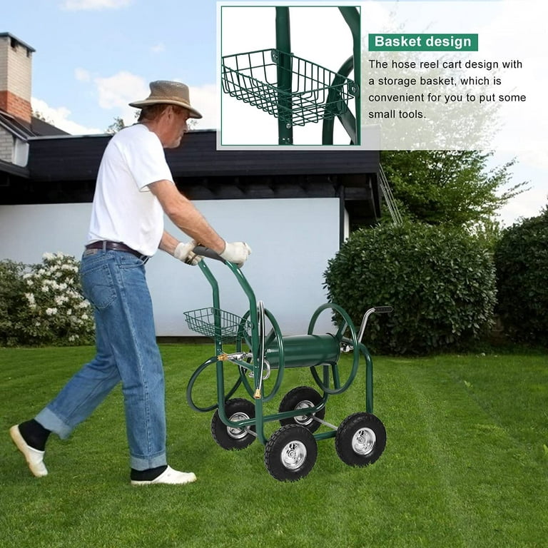 Dkeli Hose Reel Cart Garden Hose Carts with Wheels Heavy Duty