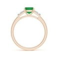 thumbnail image 2 of Angara Natural 0.85 Ct. Emerald with Diamond Classic Ring in 14K Rose Gold for Women (Ring Size: 3), 2 of 9