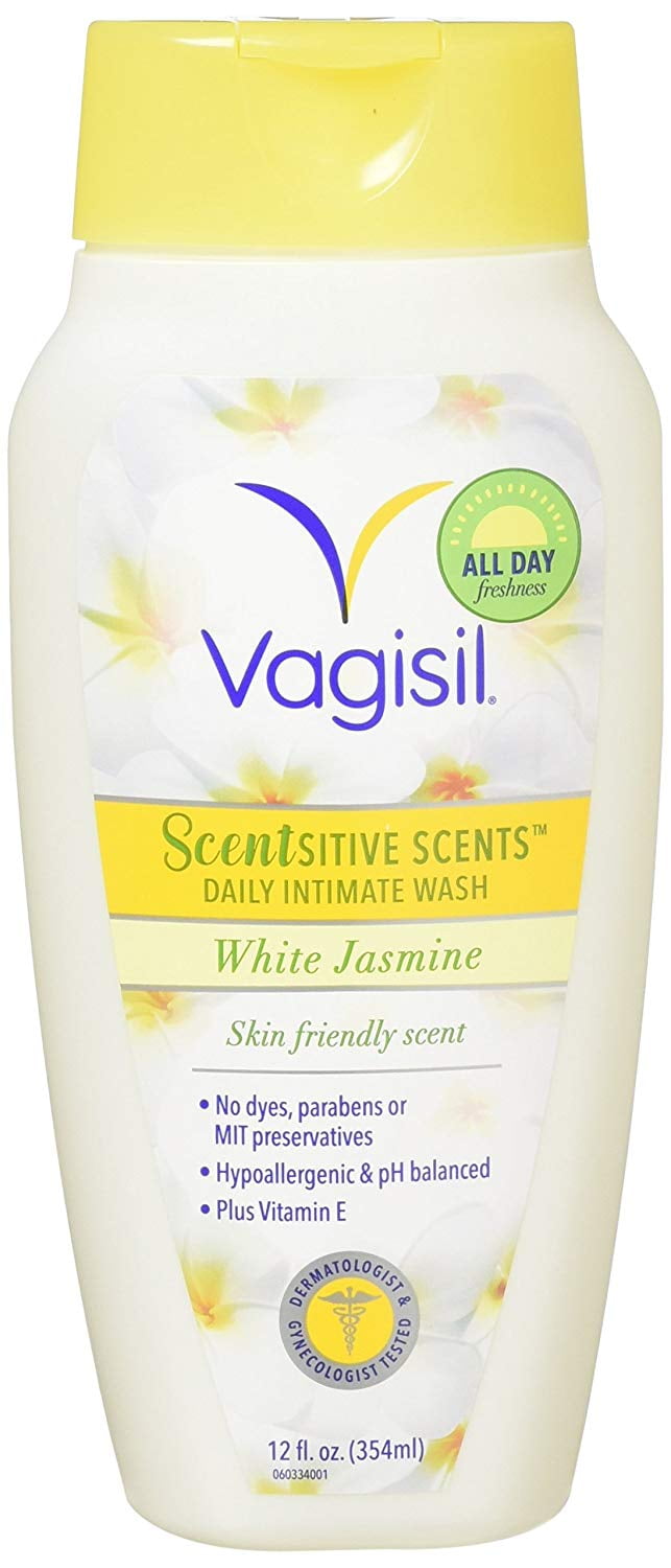 4 Pack Vagisil Sensitive Feminine Vaginal Wash, White Jasmine, 12 OZ