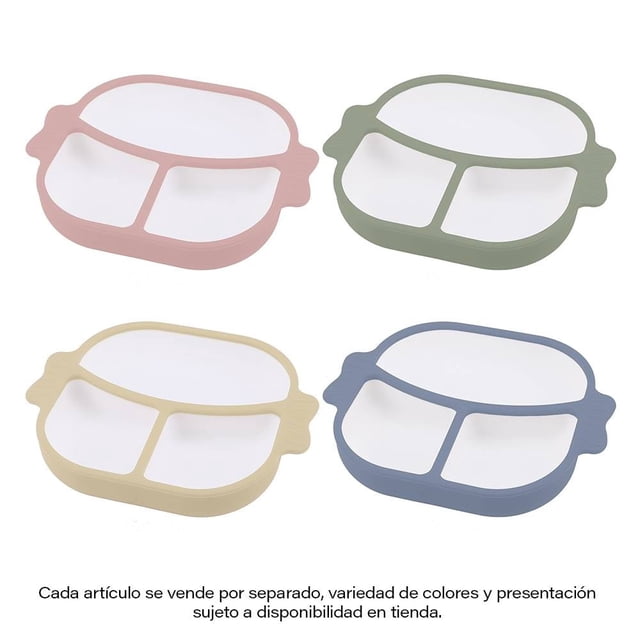 Plato con Divisiones Antsy Pantsy de Silicón Varios Colores 1 Pieza