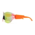 thumbnail image 3 of Mens Retro Color Mirror Shield Wrap Futuristic Sport Sunglasses Orange - Fuchsia Mirror, 3 of 4