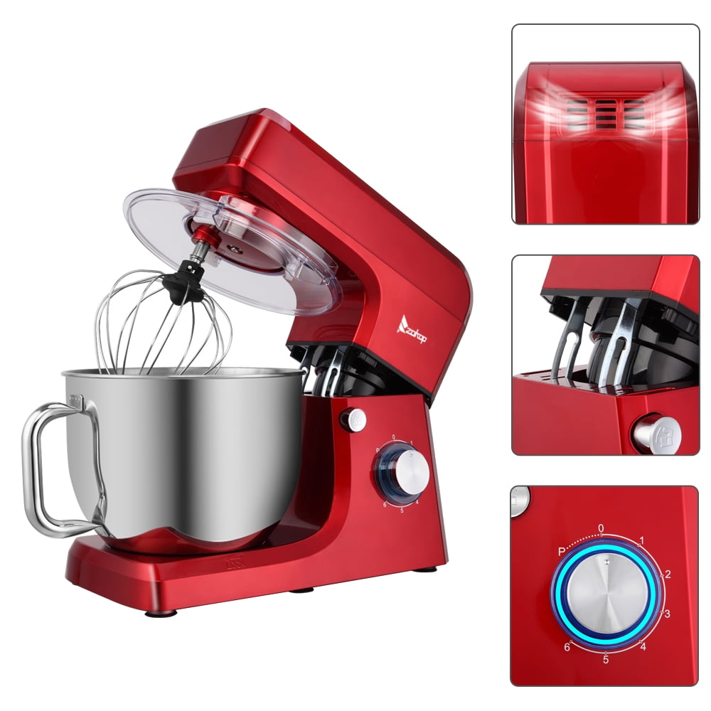 Private Jungle Stand Mixer 7Qt 660W,Tilt-Head Food Dough Mixer,Electric Kitchen Mixer with Dough Hook,Flat Beater & Wire Whisk,Red