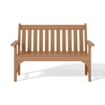 thumbnail image 5 of WestinTrends Malibu Outdoor 2-Person All-Weather HDPE Front Porch Garden Bench, Teak, 5 of 12