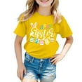 thumbnail image 3 of Kids Easter Shirt Girls 3d Prints Short Sleeve T Shirt Top Cotton Happy Easter Vacation Tops T-Shirts Toddler To Big Kid, 3 of 5
