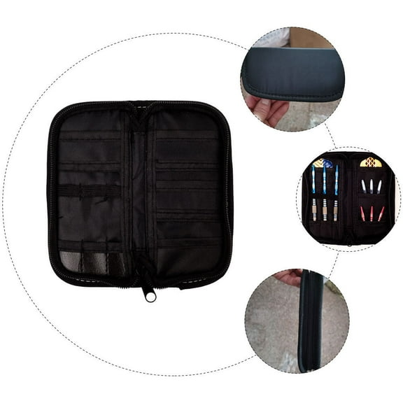 LOLIPPYY Durable Oxford Cloth Darts Carrying Case with Multi Section Storage and Smooth Zipper Black