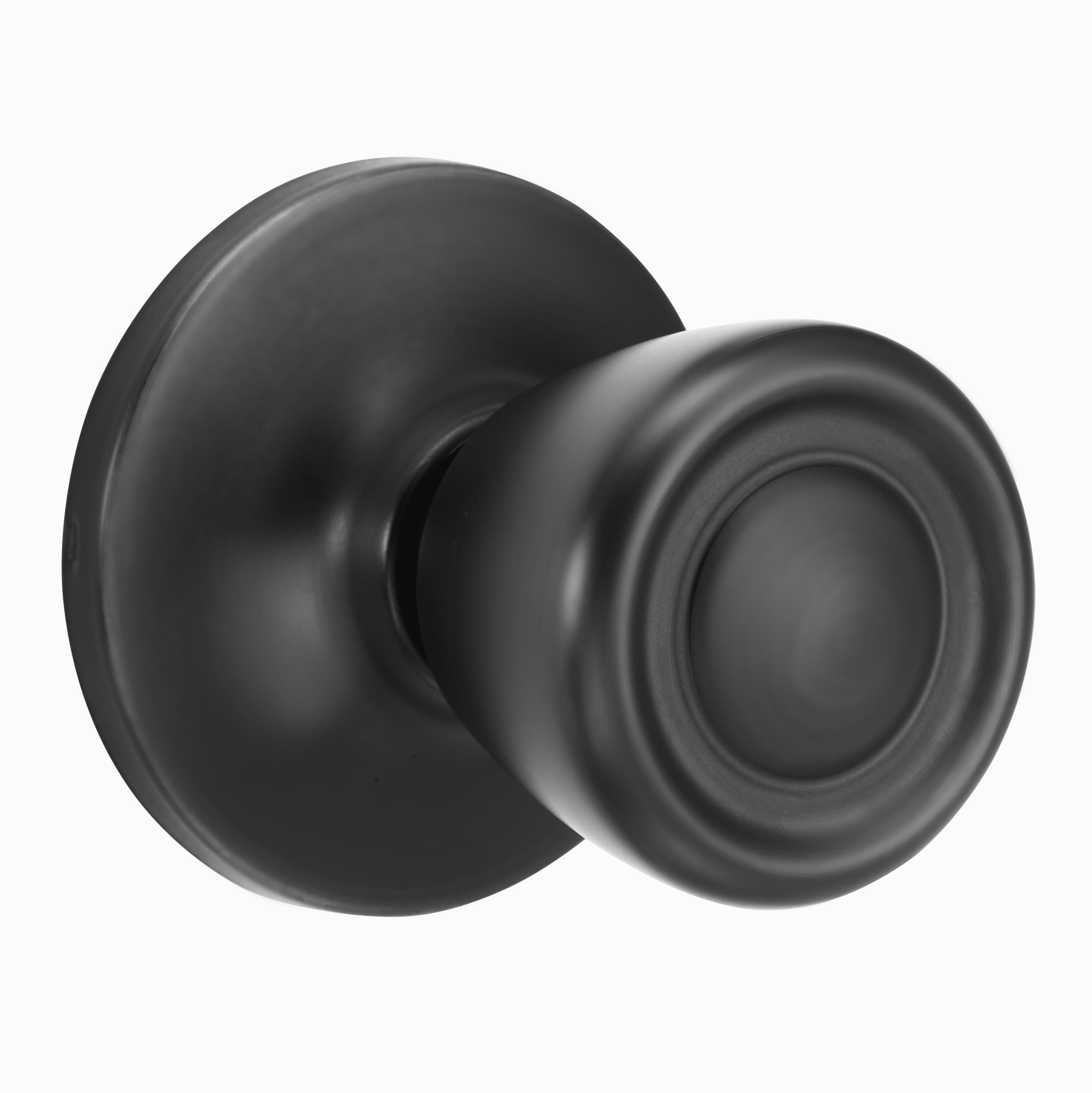 (2 pack) Brinks Non-Locking Passage Tulip Style Doorknob, Matte Black Finish