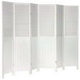 thumbnail image 2 of Oriental Furniture 6 Feet Tall Louvered Beadboard Room Divider White 6 Panel, 2 of 6