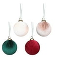 thumbnail image 4 of 12 Pcs Velvet Christmas Balls Ornaments, 2.36 Inch Shatterproof Fabric Flocked Plastic Ball Bulbs Hanging Decorations for Xmas Tree Holiday Wedding Party Supplies, 4 of 6