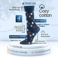 thumbnail image 3 of 7BIGSTARS KINGDOM Women Cotton Crew Socks - 4 Pack Large - Striped-Dotted -Polka Dot - Casual-Dress-Sock Size 10-12 Shoe Size 8-12 - Light Navy, 3 of 9