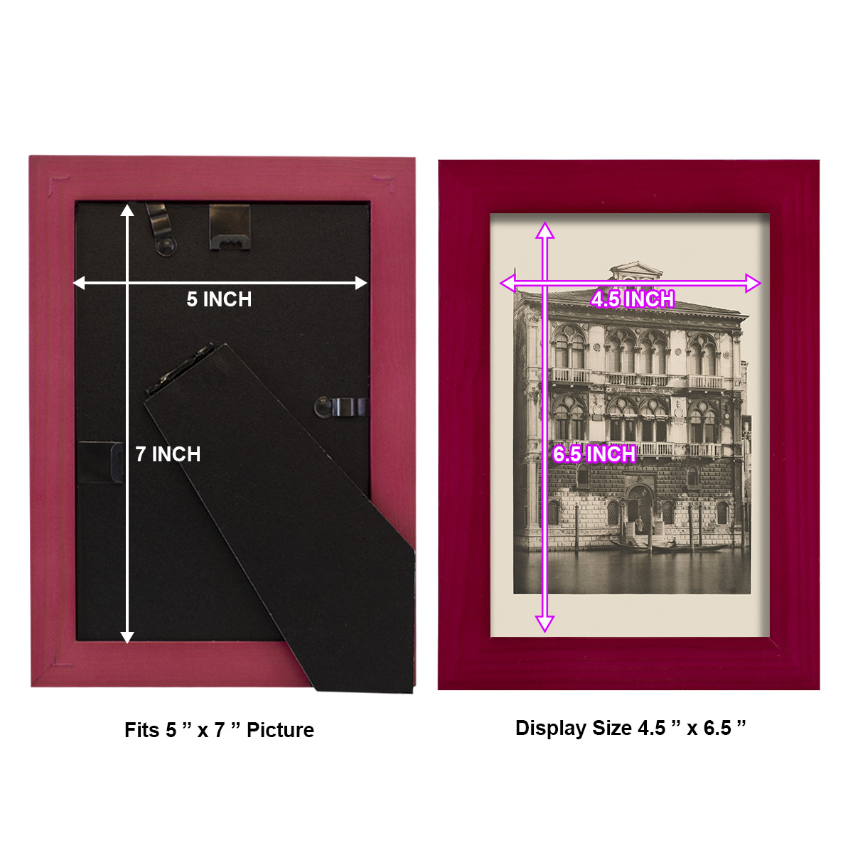 Vintage Views of Venice II - Framed Print w/glass - Cherry Red