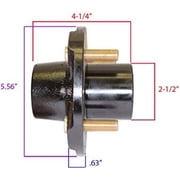 RIGID HITCH INCORPORATED Trailer Hub Kit (BT-100EZ-PR) 4 Bolt on 4 Inch Circle with 1 inch I.D. Bearings - One Pair