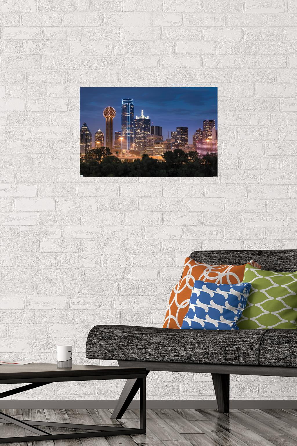 Texas - Dallas Skyline Wall Poster, 14.725" x 22.375"