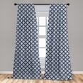 thumbnail image 5 of Ambesonne Navy Curtains, Marine Life Woven Composition, Pair of 28"x95", Navy Blue and White, 5 of 5