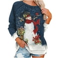 thumbnail image 2 of 2023 Chandail en Molleton de Noël pour Femmes en Liquidation Imprimé de Noël Col Rond Chandail Blouse Ample Sans Capuche, 2 of 7