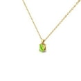 thumbnail image 2 of Pure Elegance Dazzling 0.40 Ct Green Peridot Oval Cut Bezal Set Solitaire Pendant Necklace In 925 Silver 14K White Gold Over For Women, 2 of 6