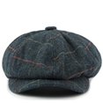 thumbnail image 6 of KDSJSXW Hat For Men Hat Men'S English Vintage Newspaper Kids' Hat Classic Plaid Driver Hat Artist Hat Hats Men (Blue,One Size), 6 of 8