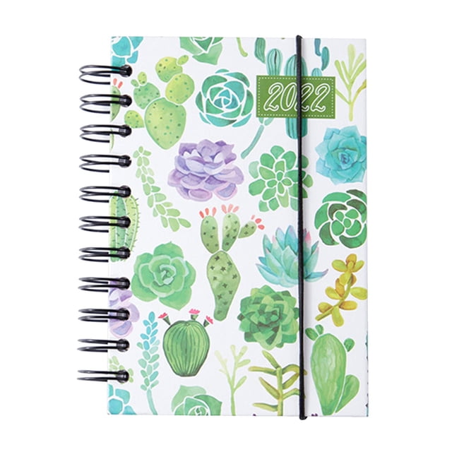 Cuaderno portátil 2022, libro de agenda de flores de 330 páginas, de notas A5 de negocios diarios, agenda diaria mensual suculentas DYNWAVEMX almohadillas para escribir cuadernos