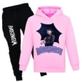 thumbnail image 1 of Moonsky Girl/boy Fashion Casual Long Sleeve Wednesday Printed Hooded Sweatshirt Pants Set Hoodies New Logo Fashion Cool Hoodie Men Women Sweatshirts(150#Pink), 1 of 2