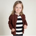 thumbnail image 4 of Girls Oversized Cardigan Sweaters Kids Fashion Open Front Long Sleeve Knit Sweater 5-14 Years Brown 12, 4 of 8