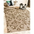 thumbnail image 2 of Unique Loom Botanical Collection Floral Vines Transitional Indoor and Outdoor Flatweave Area Rug, 5' 3" x 8', Beige/Brown, 2 of 2