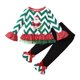 thumbnail image 1 of Gibobby Camisa Moda Niños Niños pequeños bebés niñas Otoño Invierno Navidad estampado algodón manga larga volantes Tops pantalones conjunto ropa(Verde, 12-18 Meses), 1 of 5