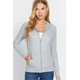 thumbnail image 2 of TheLovely Juniors & Plus Casual Long Sleeve Henley Thermal Zip-Up Hoodie Jackets, 2 of 4