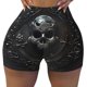 thumbnail image 2 of Fotbe Ornate Dark Skull Book Shorts Sin Costuras – Shorts Deportivos de Cintura Alta para Mujer, Elásticos para Gimnasio, Yoga, Running o Ciclismo-Medium, 2 of 8