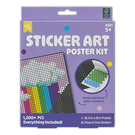 Little Yellow Bicycle Rainbow Sticker by Number Art Kit