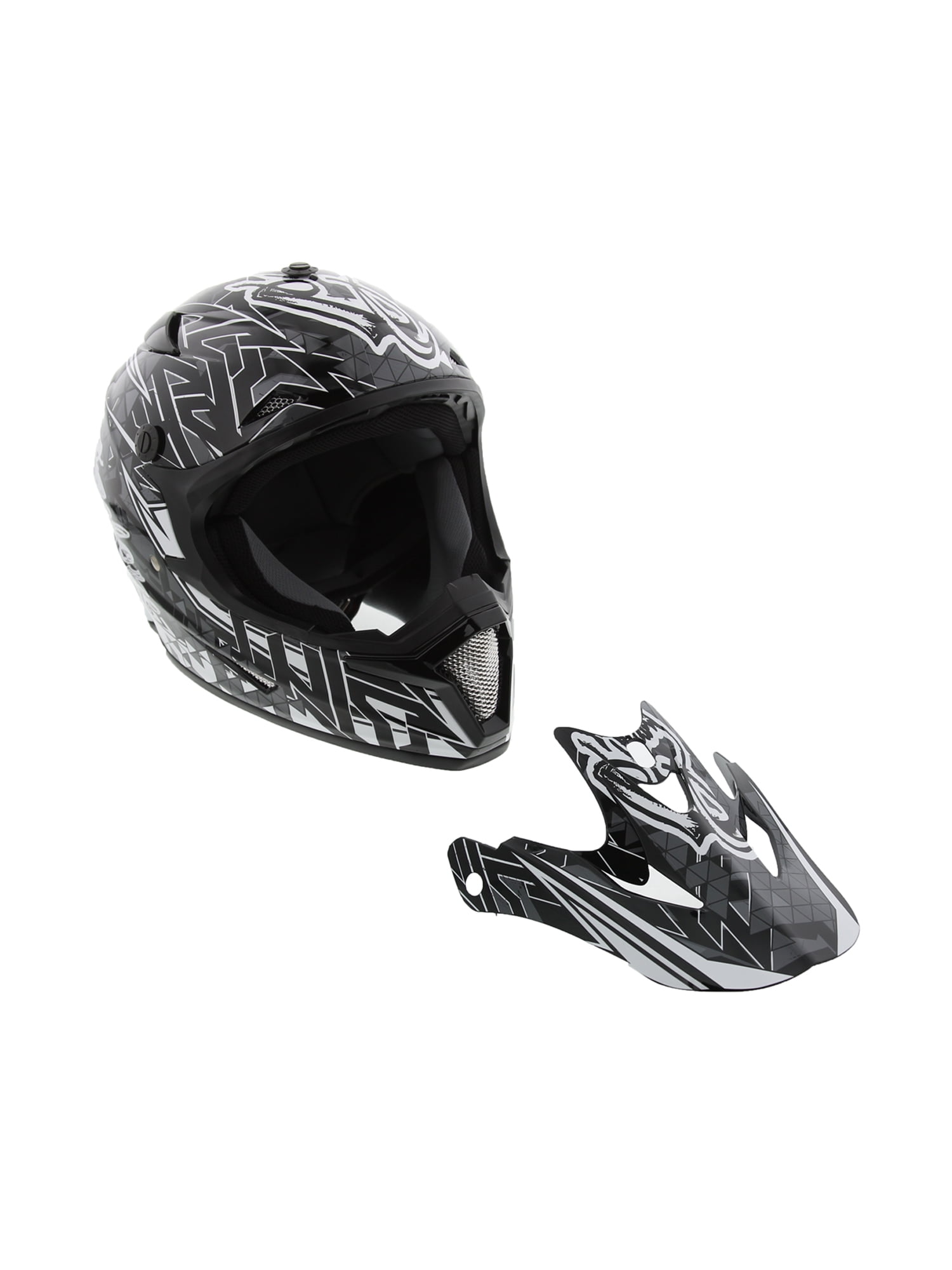 Cyclone ATV MX Dirt Bike Off-Road Helmet DOT/ECE Approved - Black/White - Large Cyclone ATV MX Dirt Bike Off-Road Helmet DOT/ECE Approved - Black/White - Large