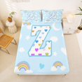 thumbnail image 5 of jejeloiu Girls Personalized Monogram Z Queen Sheet Sets For Kids,Rainbow Love Initial Design Bed Set,4 Pieces, 5 of 6