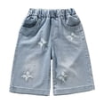 thumbnail image 5 of Byoo Gradient Dye Overalls Shorts for Toddler Girls Solid Adjustable Strap Casual Shorts Outdoor Play Bottoms,Light Blue, 5 of 8